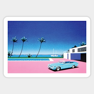 Pink Driveway by Hiroshi Nagai Sticker